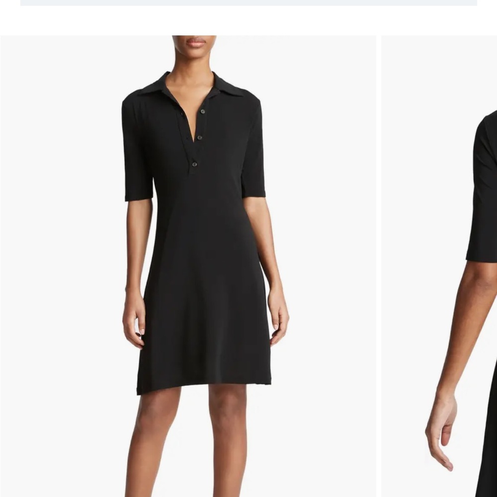 Vince Elbow Sleeve Knit Polo Dress